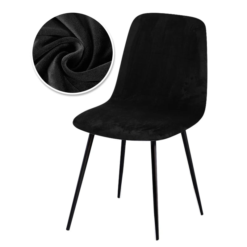 Scandinavian velvet chair cover - Curved backrest