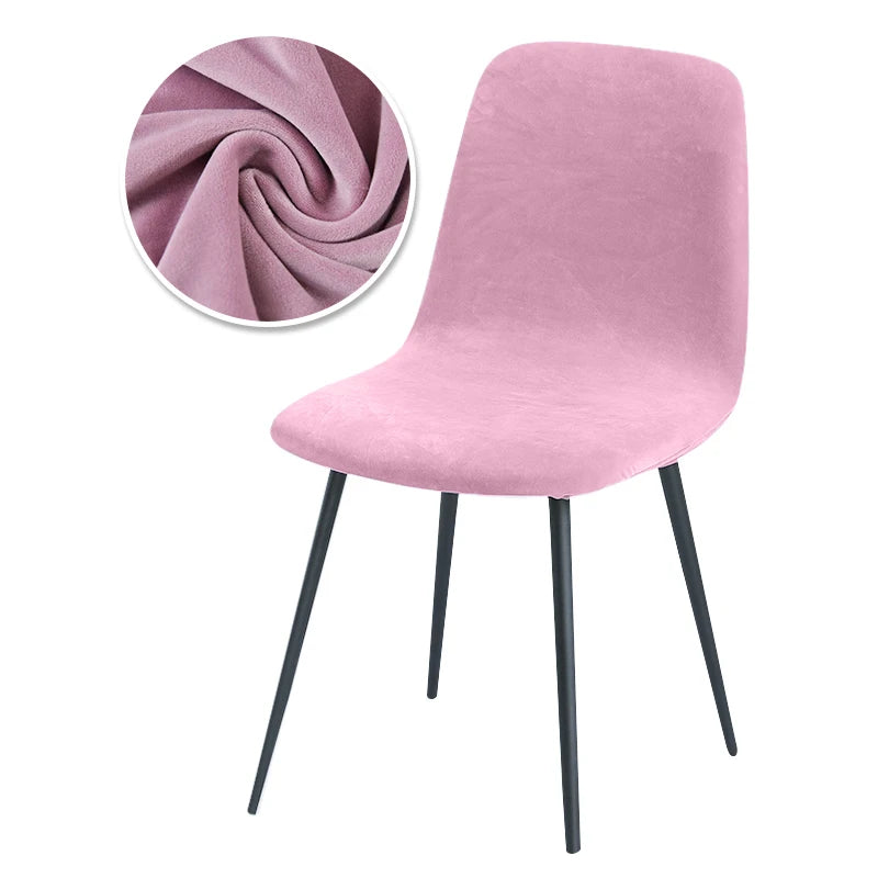 Scandinavian velvet chair cover - Curved backrest