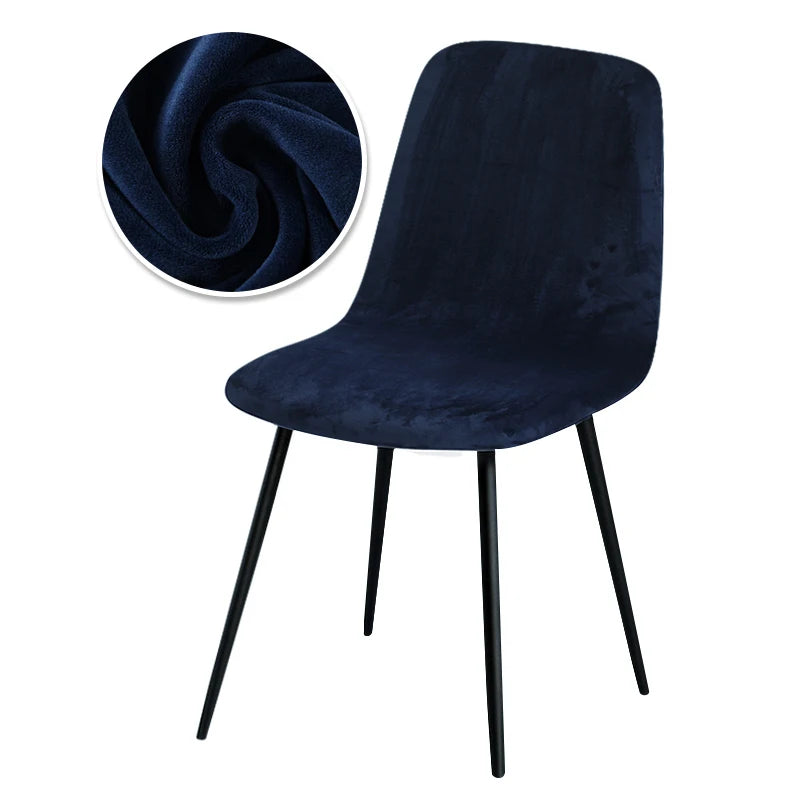 Scandinavian velvet chair cover - Curved backrest