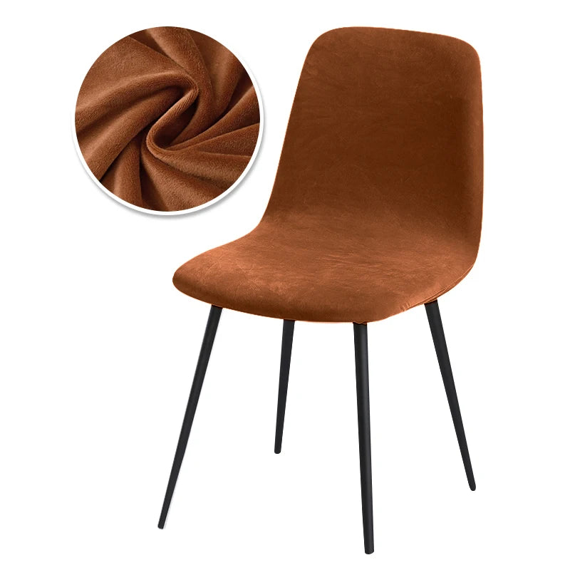 Scandinavian velvet chair cover - Curved backrest