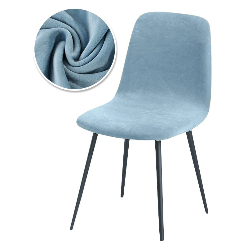 Scandinavian velvet chair cover - Curved backrest