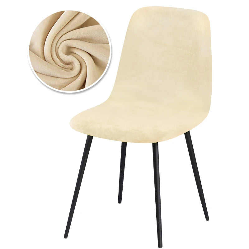Scandinavian velvet chair cover - Curved backrest