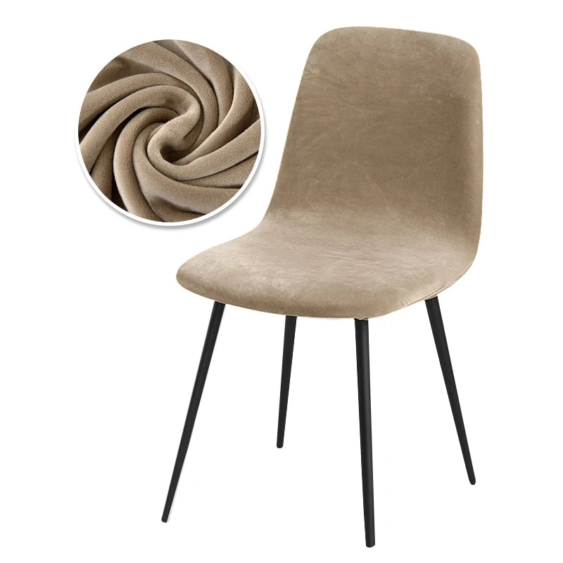 Scandinavian velvet chair cover - Curved backrest