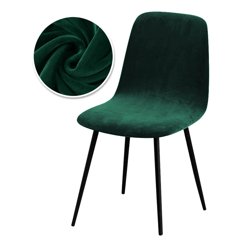 Scandinavian velvet chair cover - Curved backrest