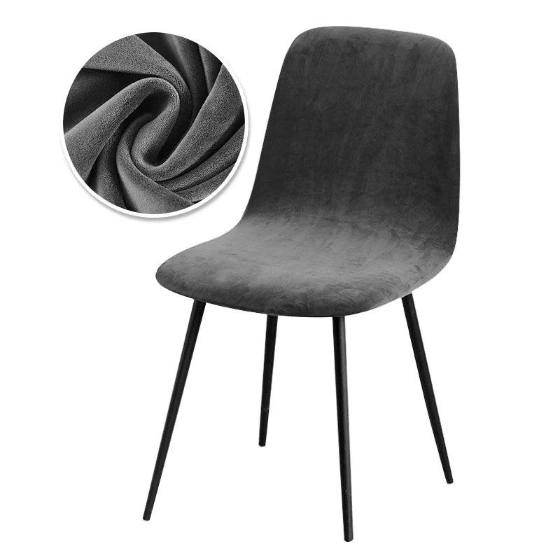 Scandinavian velvet chair cover - Curved backrest