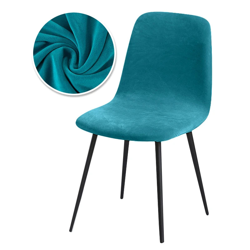 Scandinavian velvet chair cover - Curved backrest