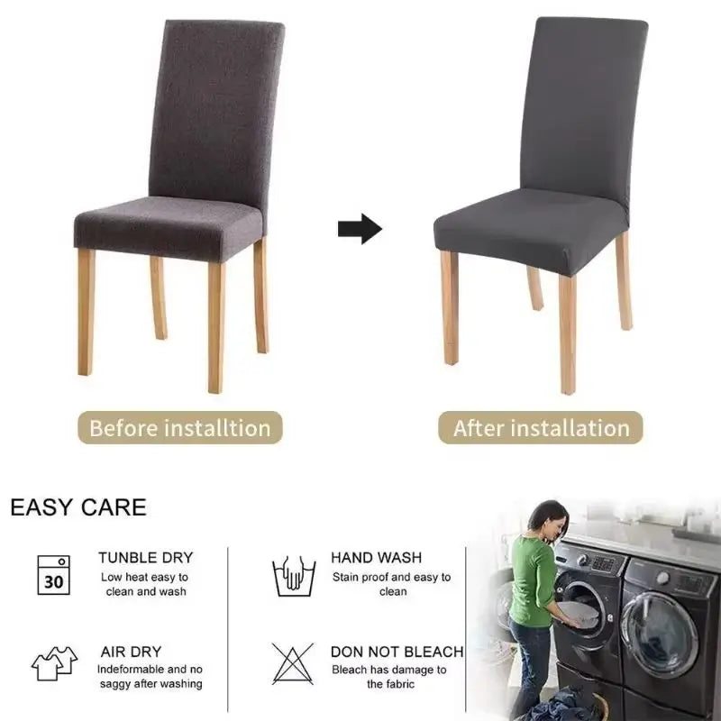 Solid Stretch Chair Cover - Perfect Fit