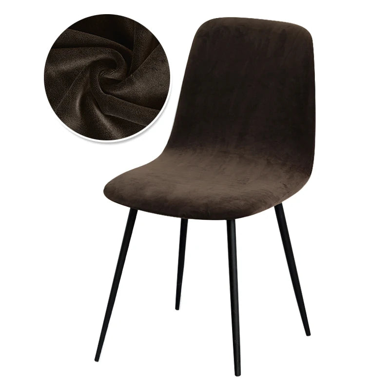 Scandinavian velvet chair cover - Curved backrest