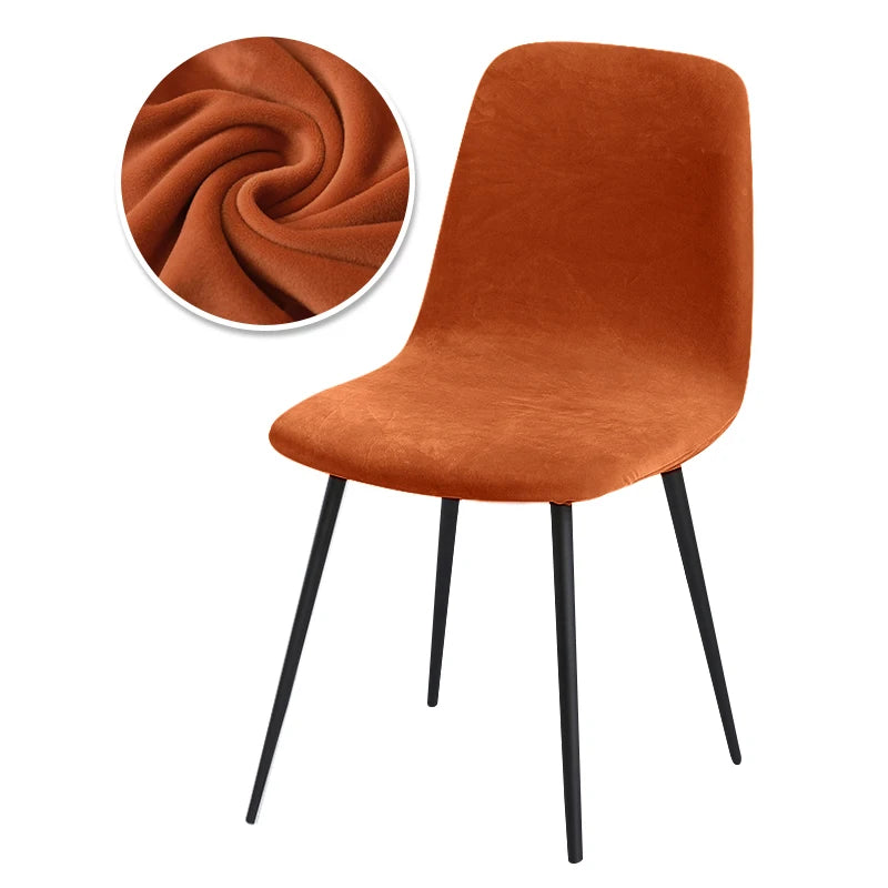 Scandinavian velvet chair cover - Curved backrest