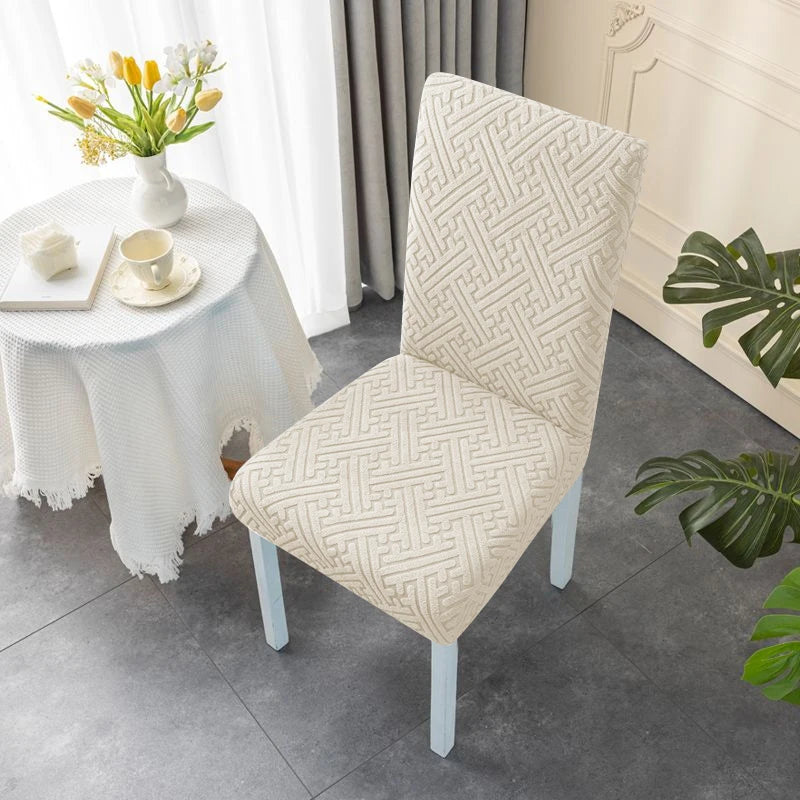 Housse de chaise jacquard extensible - Ajustement parfait