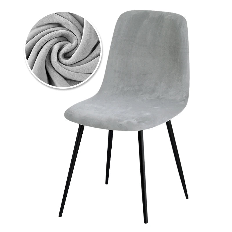 Scandinavian velvet chair cover - Curved backrest