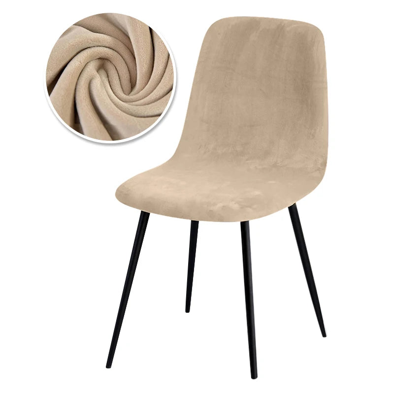 Scandinavian velvet chair cover - Curved backrest