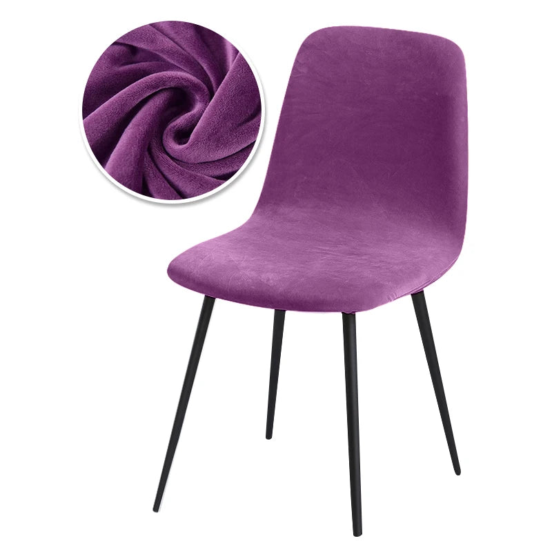 Scandinavian velvet chair cover - Curved backrest